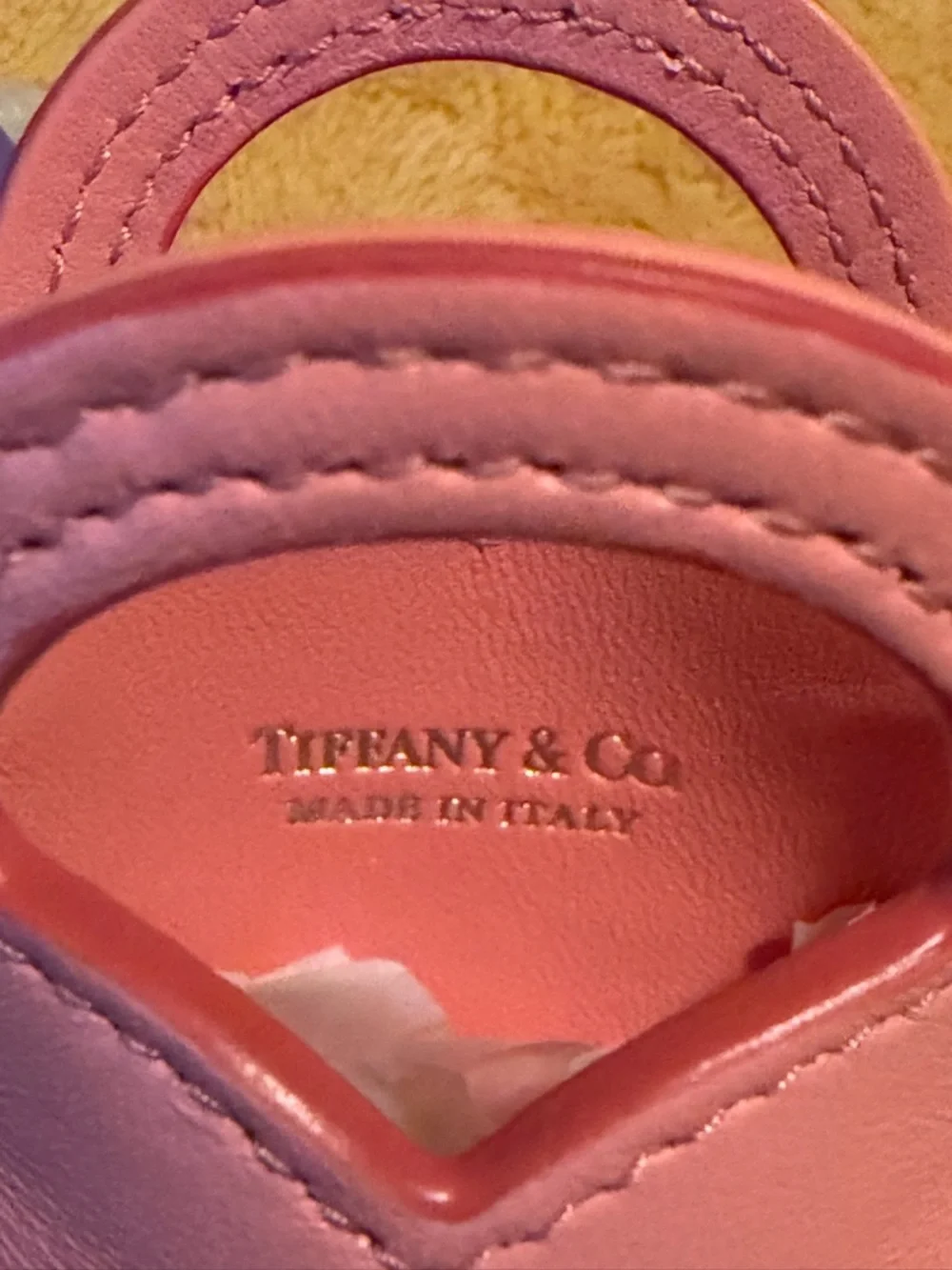 Tiffany & Co. Coral Pink Mini Tote with Silver Chain - Picture 6 of 6